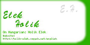 elek holik business card